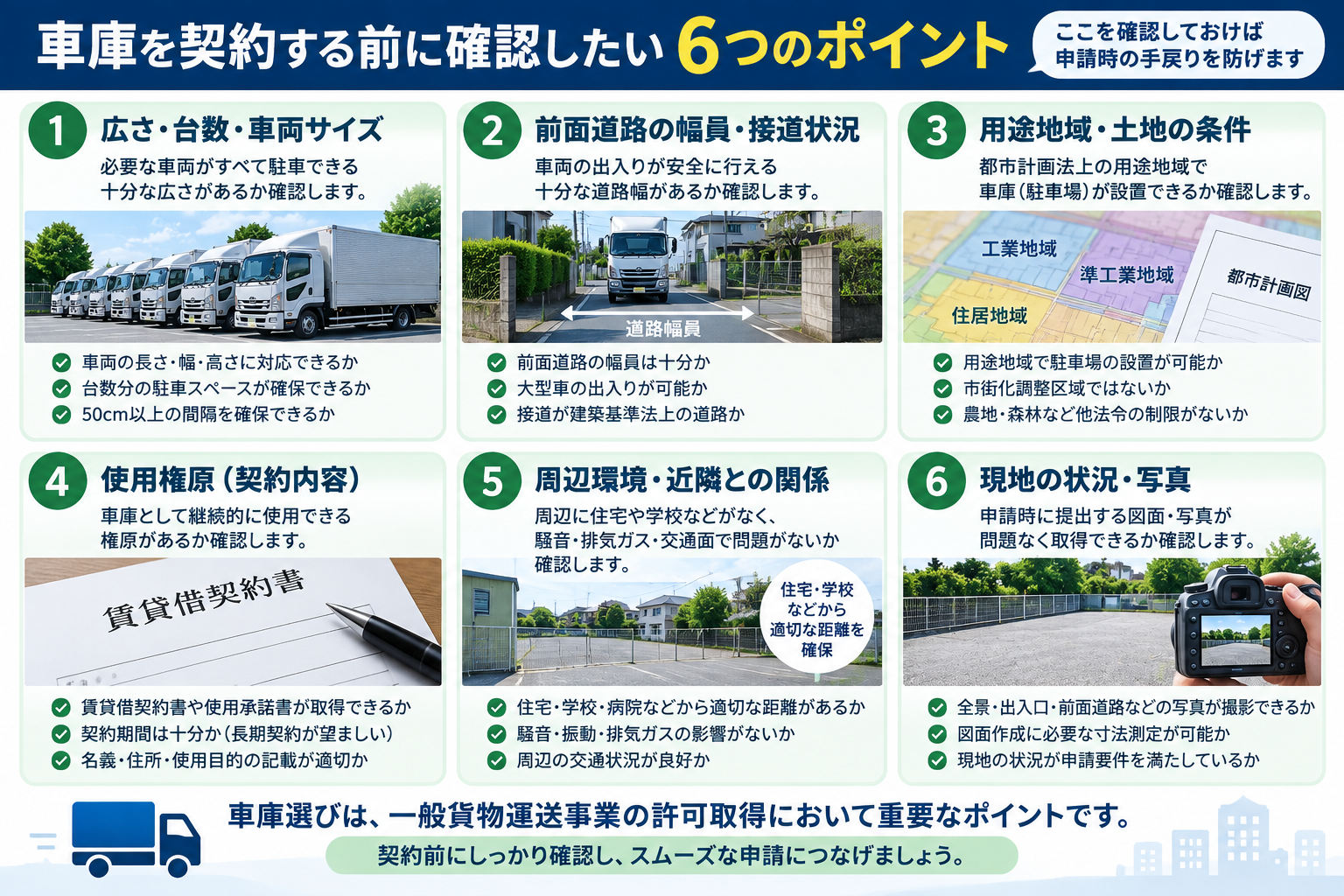 一般貨物の車庫を契約する前に確認したい6つのポイント